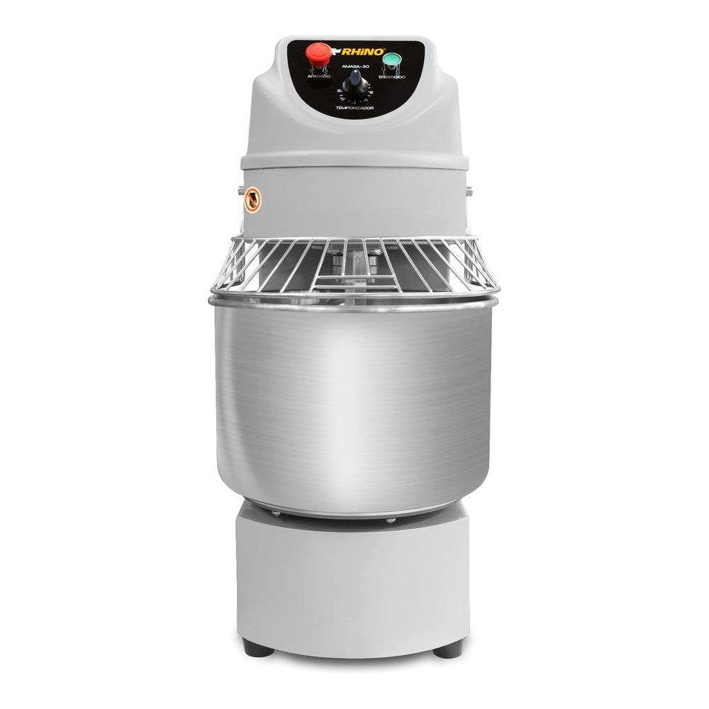 AMASADORA RHINO AMASA-30 | Amasadora de Doble Acción Giratoria | Capacidad de Tazón: 30 L | Acero Inoxidable | Panadería Pizzería Cocina Industrial | Amasadora Industrial Revolvedora de Masa Amasadora de Pan Comercial Espiral de Harina Acero Inoxidable Panadería Pizzería Pastelería Cocina Industrial Restaurante Profesional