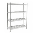 ANAQUEL MIGSA BN-R01 | Anaquel de 4 Entrepaños | Cocina Industrial Restaurante | Anaquel Estante Rack de Acero Inoxidable Estantería Entrepaños Almacenamiento Organización Cocina Industrial Restaurante Bodega Almacén Hotel