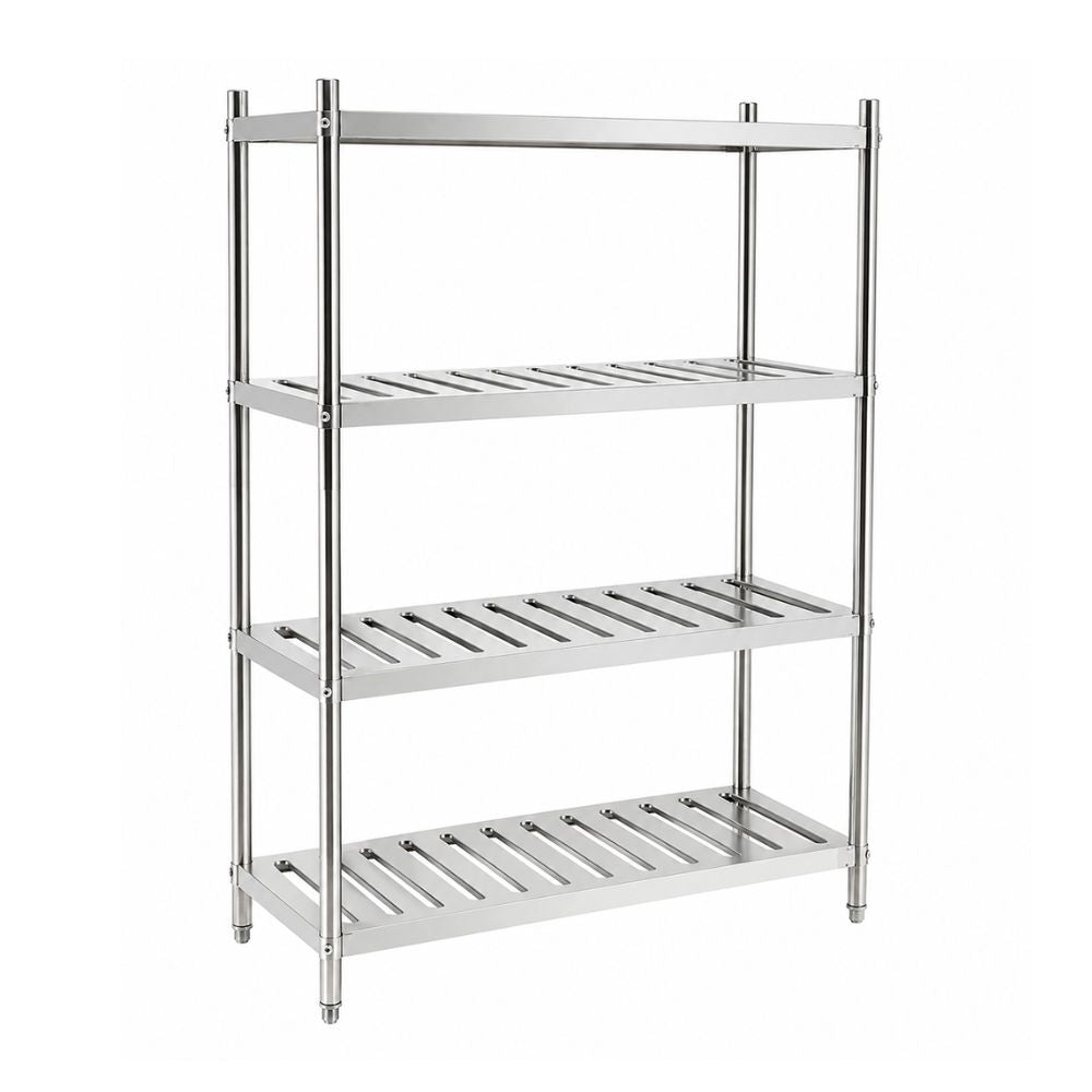 ANAQUEL MIGSA BN-R01 | Anaquel de 4 Entrepaños | Cocina Industrial Restaurante | Anaquel Estante Rack de Acero Inoxidable Estantería Entrepaños Almacenamiento Organización Cocina Industrial Restaurante Bodega Almacén Hotel