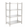 ANAQUEL MIGSA BN-R02/90 | Anaquel de 4 Entrepaños | Almacen Bodegas | Anaquel Estante Rack de Acero Inoxidable Estantería Entrepaños Almacenamiento Organización Cocina Industrial Restaurante Bodega Almacén Hotel