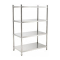 ANAQUEL MIGSA BN-R02/120 | Anaquel de 4 Entrepaños | Restaurante Cafetería | Anaquel Estante Rack de Acero Inoxidable Estantería Entrepaños Almacenamiento Organización Cocina Industrial Restaurante Bodega Almacén Hotel