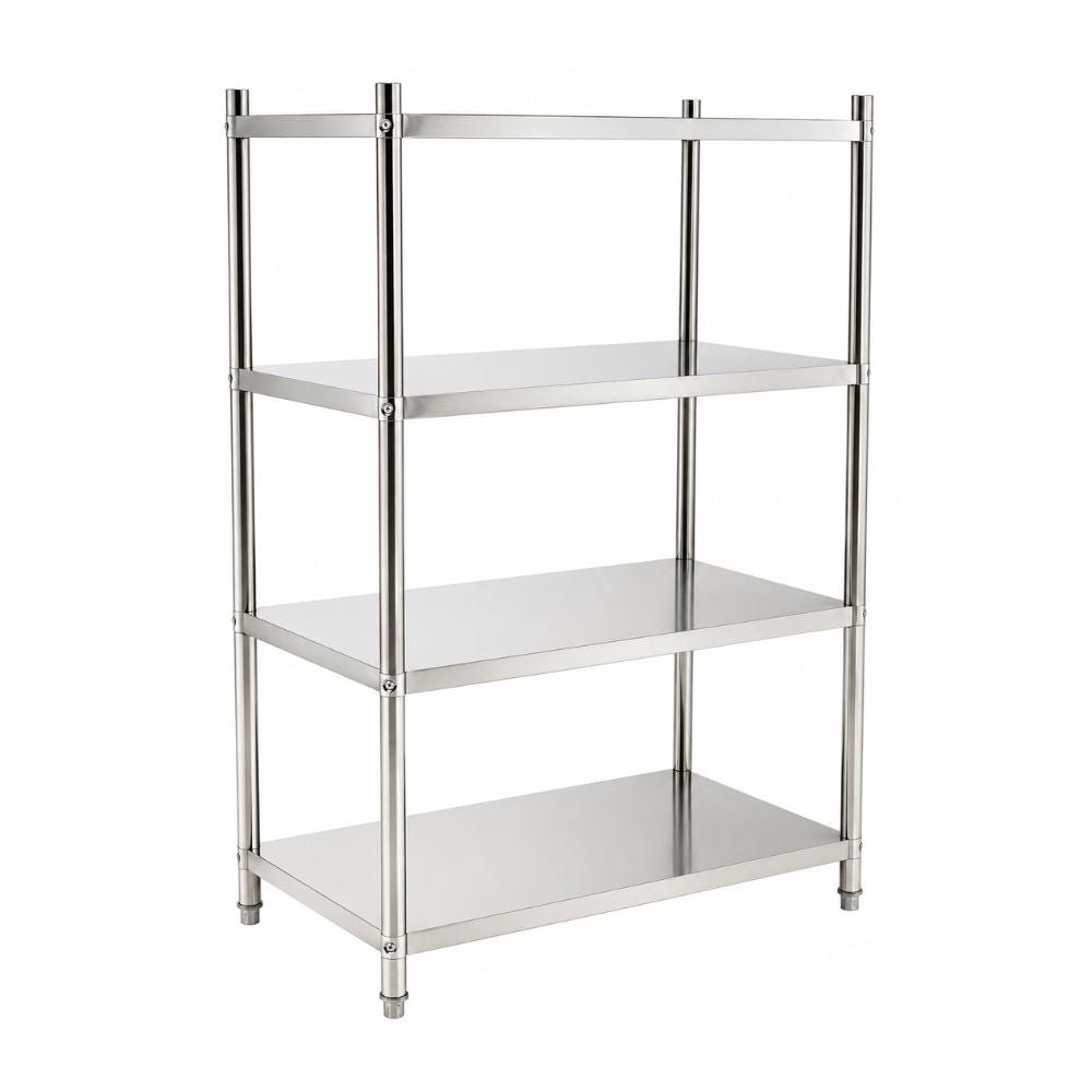 ANAQUEL MIGSA BN-R02/120 | Anaquel de 4 Entrepaños | Restaurante Cafetería | Anaquel Estante Rack de Acero Inoxidable Estantería Entrepaños Almacenamiento Organización Cocina Industrial Restaurante Bodega Almacén Hotel