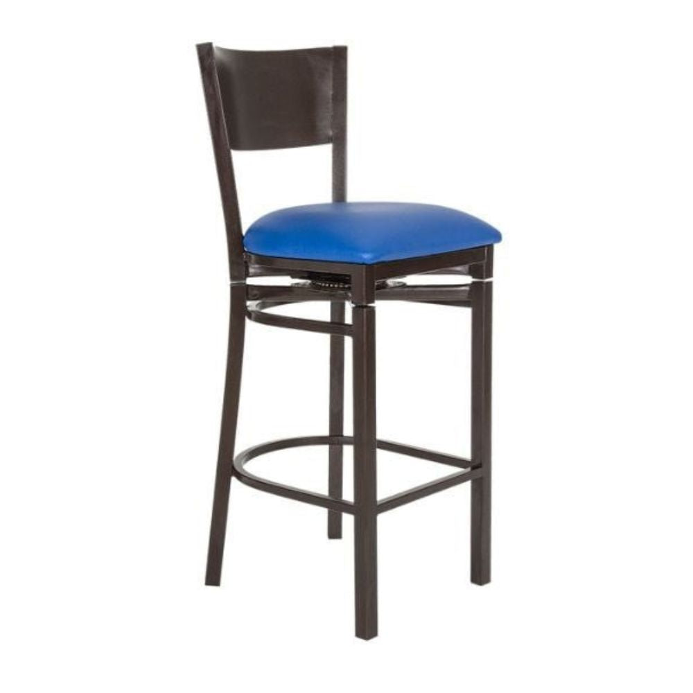 BANCO NOGAL BEAT AR-185 G | Banco Alto para Restaurante | 77 cm | Estructura Tubo Cuadrado | Giratorio | Tapiz Hule Espuma | Interior Restaurante Bar Cocina Desayunador Comedor Bistro Vivienda Hogar Negocio Comida Convivencia Cocina Barra