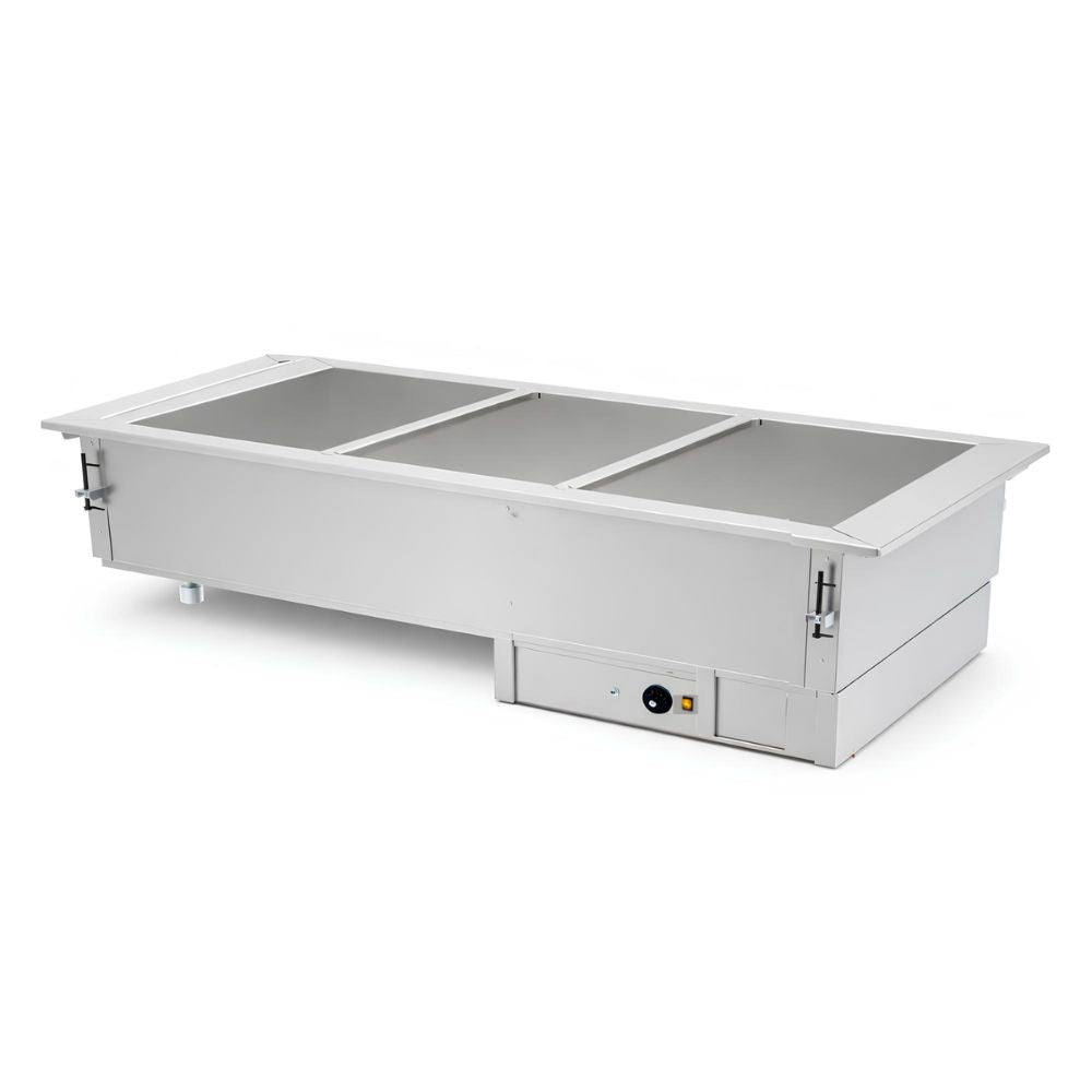 BAÑO MARIA ASBER DBM-311-S-W | Baño María | Eléctrica | 3 Insertos | Acero Inoxidable | Gris | Restaurante Buffet Banquetes | para Restaurante Buffet Banquetes Baño María Cocina Industrial Comedor Banquetes Calentar Negocio 