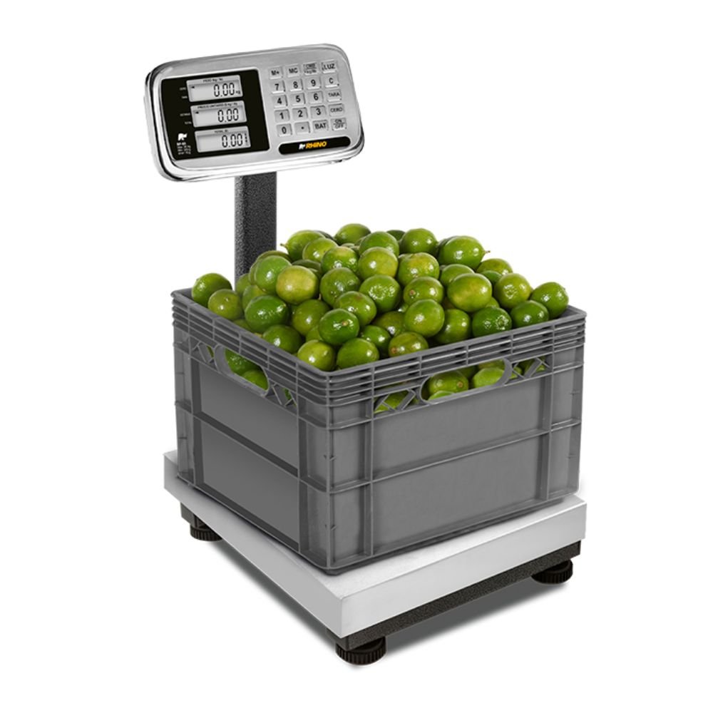 BÁSCULA PLATAFORMA RHINO BP-80 | Báscula de Plataforma | 80 Kg | Plegable | Acero Inoxidable | Paquetería Almacen Bodega