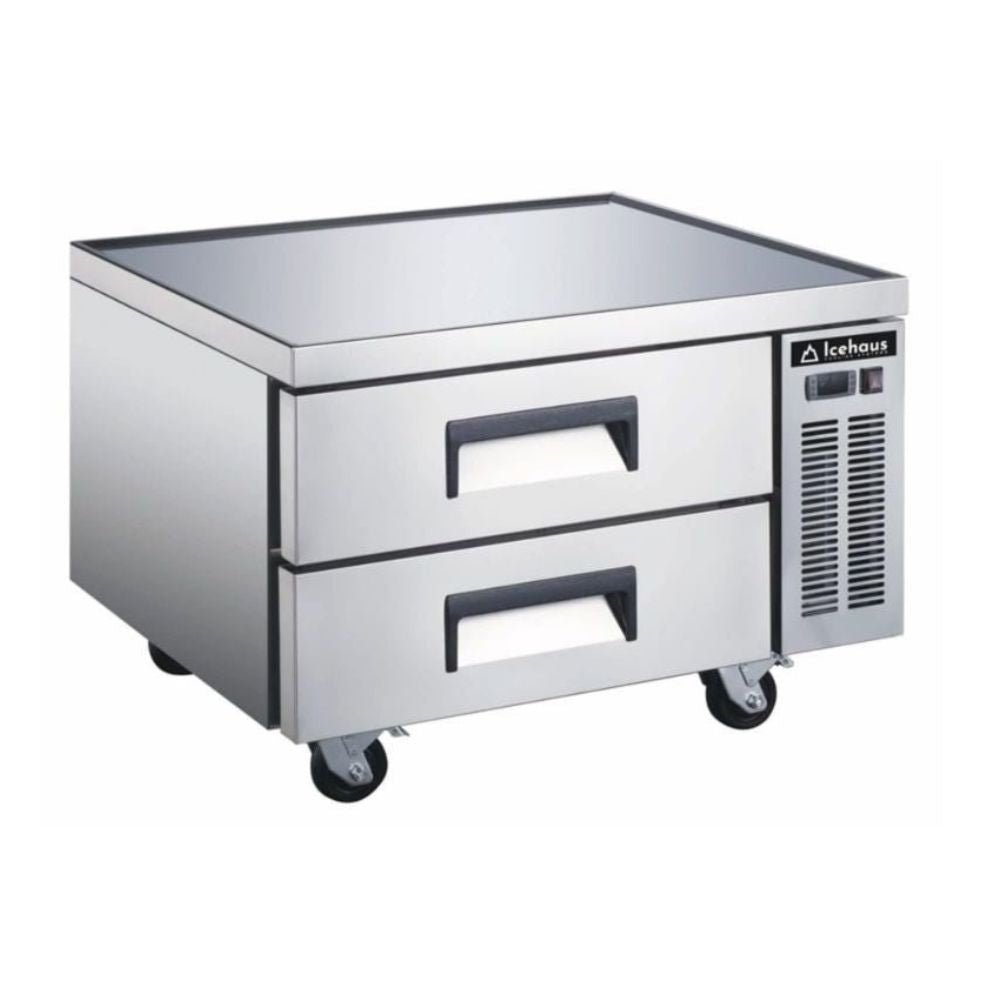 ICEHAUS  BRM-2C-SS-01 | Base Refrigerada | Cocina Restaurante Hotel | 2 Cajones | 6 ft³ | Acero inoxidable | Base refrigerada Cajonera refrigerada Mise en place Servicio Hotel Restaurante Cocina Buffet Comedor industrial Foodtruck Cajonera acero inoxidable