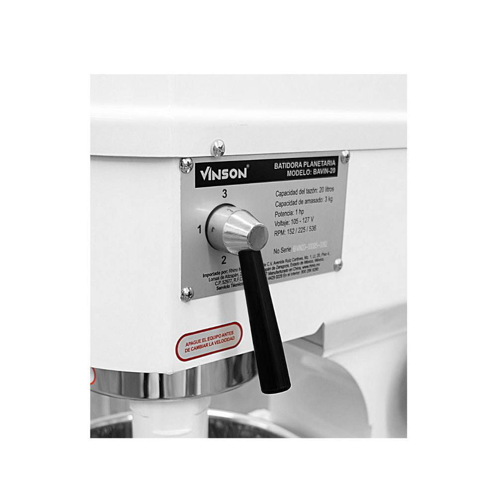 BATIDORA VINSON BAVIN-20 | Batidora Planetaria | Capacidad de Tazón: 19.3 L | Panadería Cocina Industrial Restaurante Panadería Restaurante Cocina Industrial Negocio Pasteleria Reposteria Comedor 