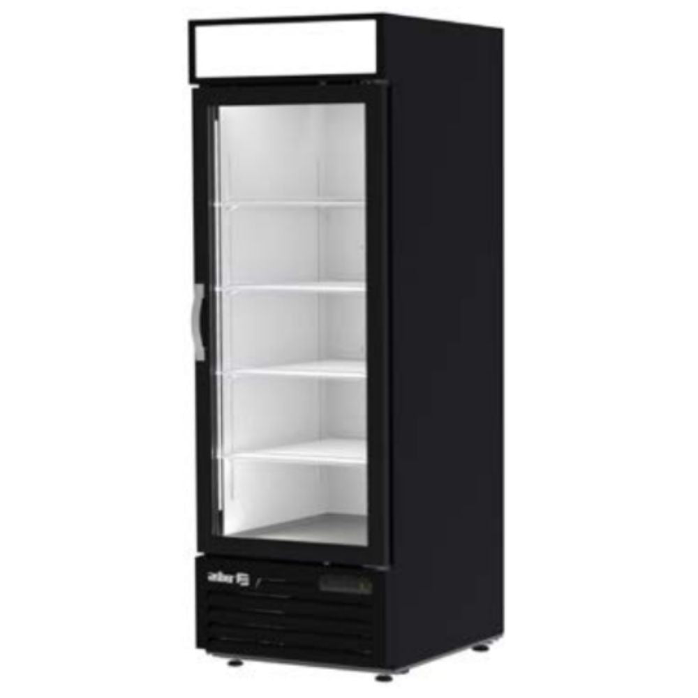 CONGELADOR ASBER AFMD-23 HC | Congelador Vertical | 1 Puerta Cristal | 4 Parrillas | Eléctrico | Control Temperatura | 23 Pies Cúbicos | Supermercado Cafetería Aeropuerto | Gourmet Alimento Helado Exhibición Evaporación Deshielo Comida Control Electrónico Acero Inoxidable Luz Led Super Mercado Abarrotes Vinil Negro Llantas Deslazamiento Fácil