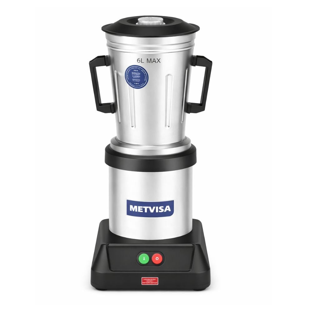 LICUADORA METVISA LQI-6 | Licuadora Industrial | 6 Litros | Acero Inoxidable | Hotel Bar Cocina Industrial Cocina Industrial Restaurante Banquetes Bar Cafetería para Moler Triturar Licuar Puré 