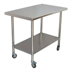 MESA KITCHENMAX STORE MLM2960001178 | Mesa en Isla con Ruedas | Frente 91 cm | Acero Inoxidable | Cocina Industrial Restaurante Bar