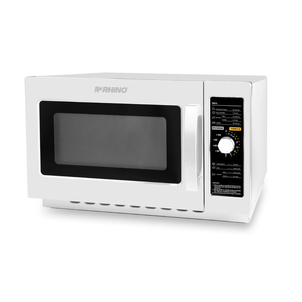 MICROONDAS RHINO HOMIC-12A | Horno de Microondas Análogo | Capacidad: 34 L / 1.2 ft3 Pies Cúbicos | Cafetería Restaurante Restaurante Cocina Hogar Negocio Calentar Puesto Oficina Calentar Rapido Alimentos 