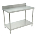 Migsa Bn-w04/120 Mesa Trabajo Soporte Inferior Acero Inoxidable | Mesa de Trabajo de Pared Mural de Acero Inoxidable Superficie de Preparación con Respaldo Industrial Restaurante Cocina Industrial Hotel Comedor Industrial