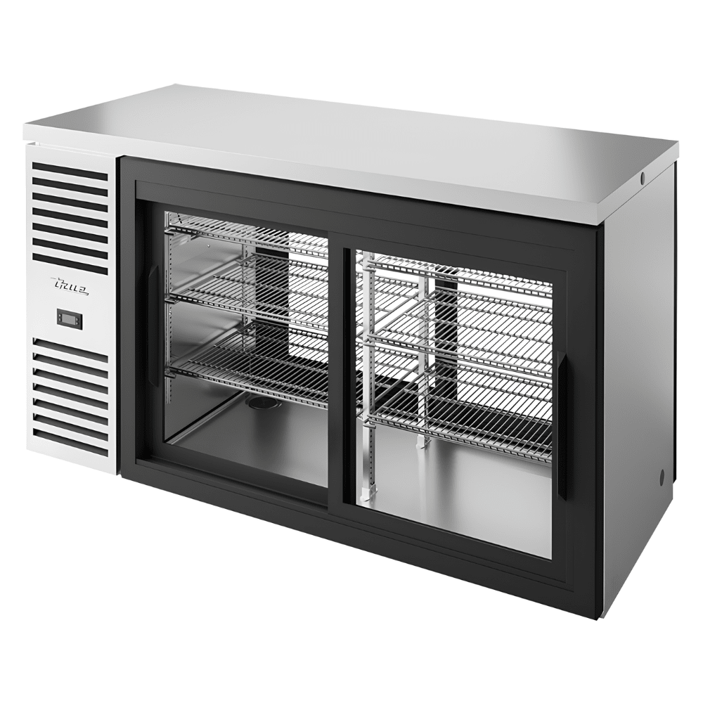 REFRIGERADOR BAJO BARRA TRUE TBR60-PTSZ1-L-B-SS-SS-1 | Refrigerador Bajo Barra | 6 Estantes |  2 Puertas | Acero Inoxidable | Restaurante Bar Cafetería