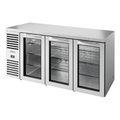 REFRIGERADOR BAJO BARRA TRUE TBR72-RISZ1-L-S-GGG-1 | Refrigerador Bajo Barra |  3 Puertas | 9 Estantes | Acero Inoxidable | Restaurante Bar Cafetería