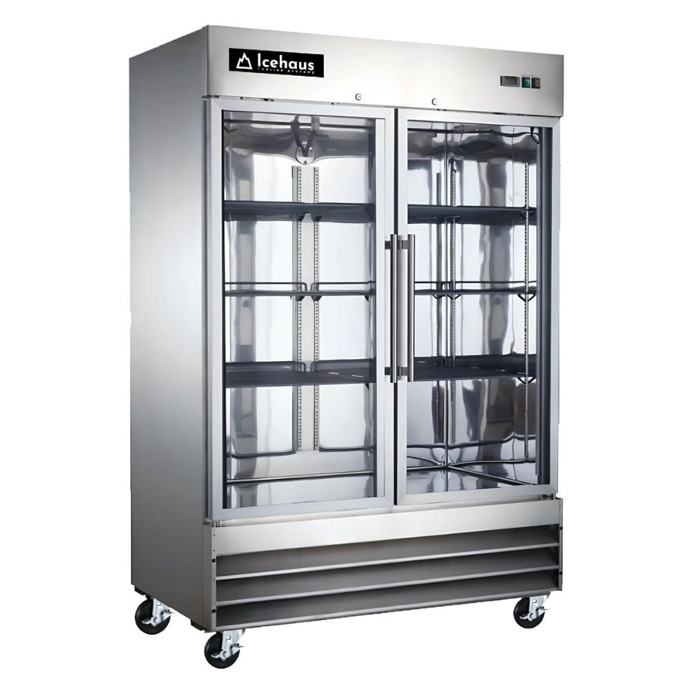 ICEHAUS REFRIGERADOR RV-2PC-SS-01 | Refrigerador | Bistró Restaurante Carnicería Abarrotes | Vertical Exhibidor | 2 Cristal | 1321 Litros | Acero Inoxidable | Refresquero Latas Bar Tiendas Bistró Restaurante Lácteos Industrial Cocina Cremería Comercios Insumos Hotel Panadería Carnicería Abarrotes 