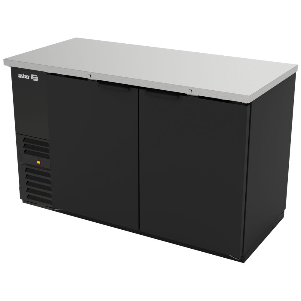 REFRIGERADOR ASBER ABBC-58 HC / S-HC | Refrigerador Contra Barra | 2 Puertas Solidas | 4 Parrillas | Eléctrico | Acero Inoxidable | Fonda Bistró Bar | Cafetería Bebidas Frías Cerveza