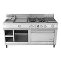San-Son SSEM Estufa Maestra Acero Inoxidable 4 Quemadores Plancha Gratinador Freidor Asador - Estufas / Mixtos / Con y sin Horno - San Son - KitchenMax Store