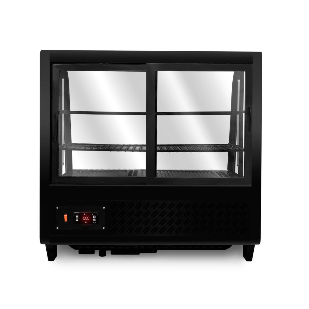 VITRINA RHINO VIREMO-100 | Vitrina Refrigerada de Mostrador | Frente 68.2 cm | Capacidad 76 Litros Netos / 100 L Brutos | Cafetería Pastelería Restaurante Pasteleria Reposteria Negocio Alimentos Pasteles Panes Exhibición Industrial Carnicería Cremería 