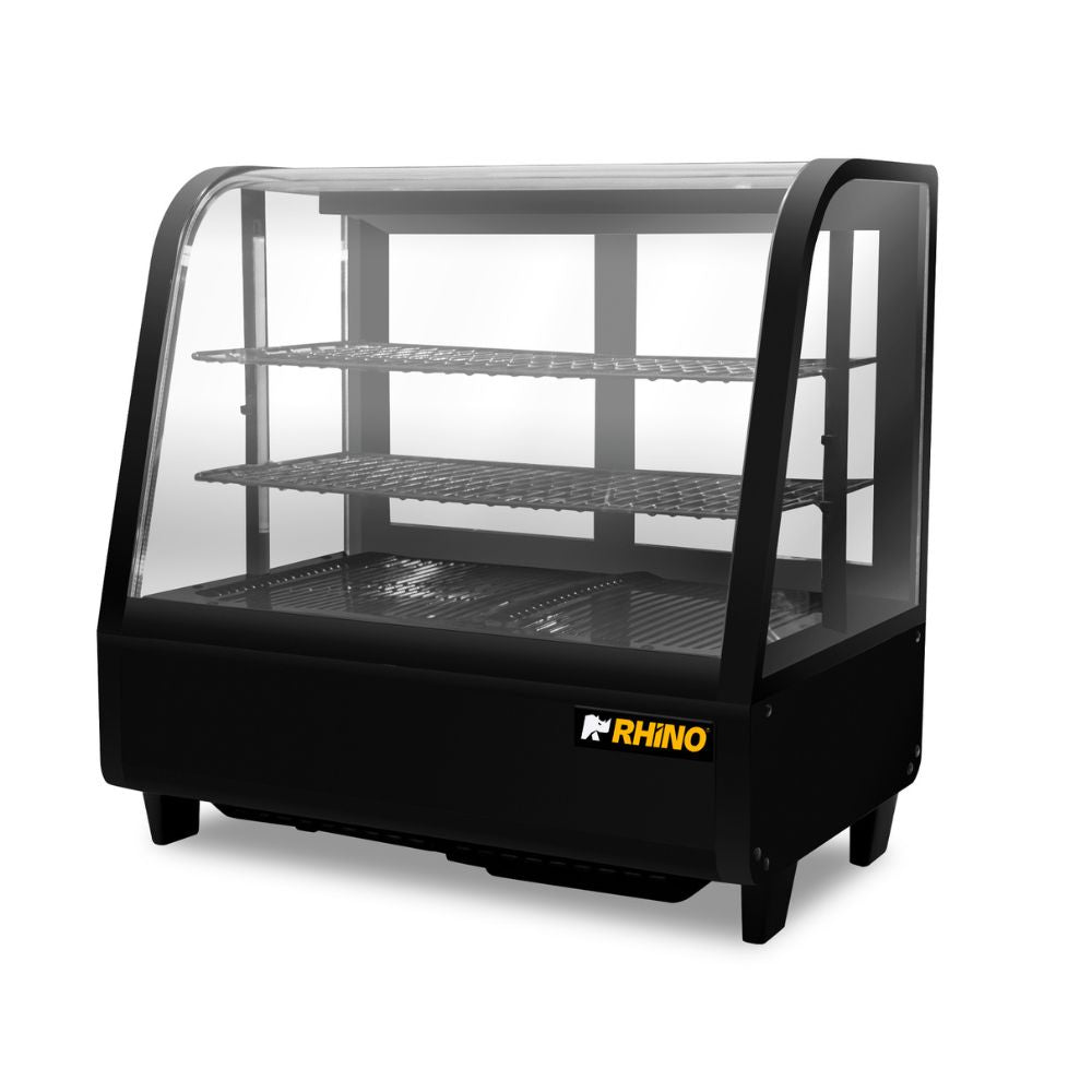 VITRINA RHINO VIREMO-100 | Vitrina Refrigerada de Mostrador | Frente 68.2 cm | Capacidad 76 Litros Netos / 100 L Brutos | Cafetería Pastelería Restaurante Pasteleria Reposteria Negocio Alimentos Pasteles Panes Exhibición Industrial Carnicería Cremería 