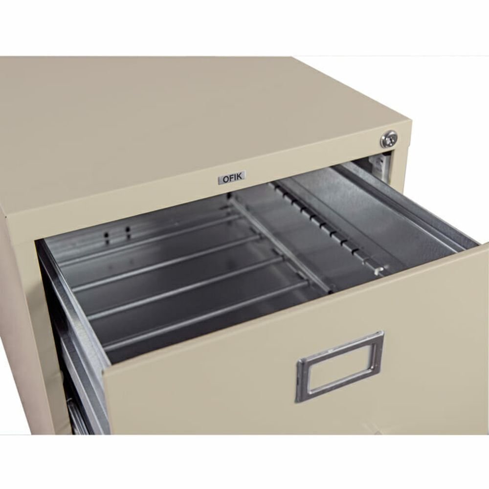 ARCHIVERO OFIK 380 INSTITUCIONAL | Archivero para Oficina | 4 Gavetas | Lámina Rolada | Interior - 380 - NOGAL BEAT - NOGAL BEAT - archivero