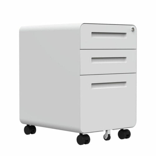 ARCHIVERO OFIK MÓVIL BILLY | Archivero para Oficina | Base con Rodajas | Blanco | Acero | Interior - 1060 - Ofik - NOGAL BEAT -