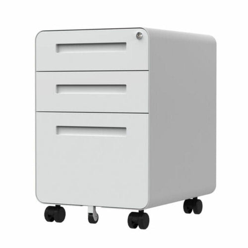 ARCHIVERO OFIK MÓVIL BILLY | Archivero para Oficina | Base con Rodajas | Blanco | Acero | Interior - 1060 - Ofik - NOGAL BEAT -