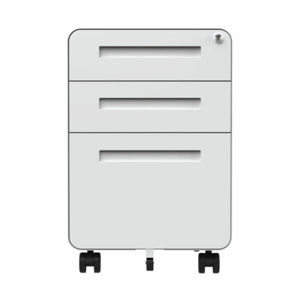 ARCHIVERO OFIK MÓVIL BILLY | Archivero para Oficina | Base con Rodajas | Blanco | Acero | Interior - 1060 - Ofik - NOGAL BEAT -