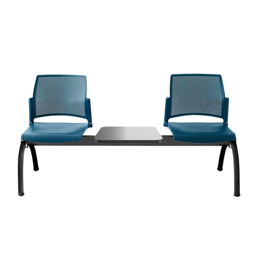 BANCA LABENZE REPLAY 108-6003M | Banca Lugar Público Sala de Espera Aeropuerto Hospital | 2 Plazas Mesa Multiperforado 4 Patas Tubular | Varios Colores | Polipropileno Acero Pintado | Interior - 108-6003M - Labenze - NOGAL BEAT -