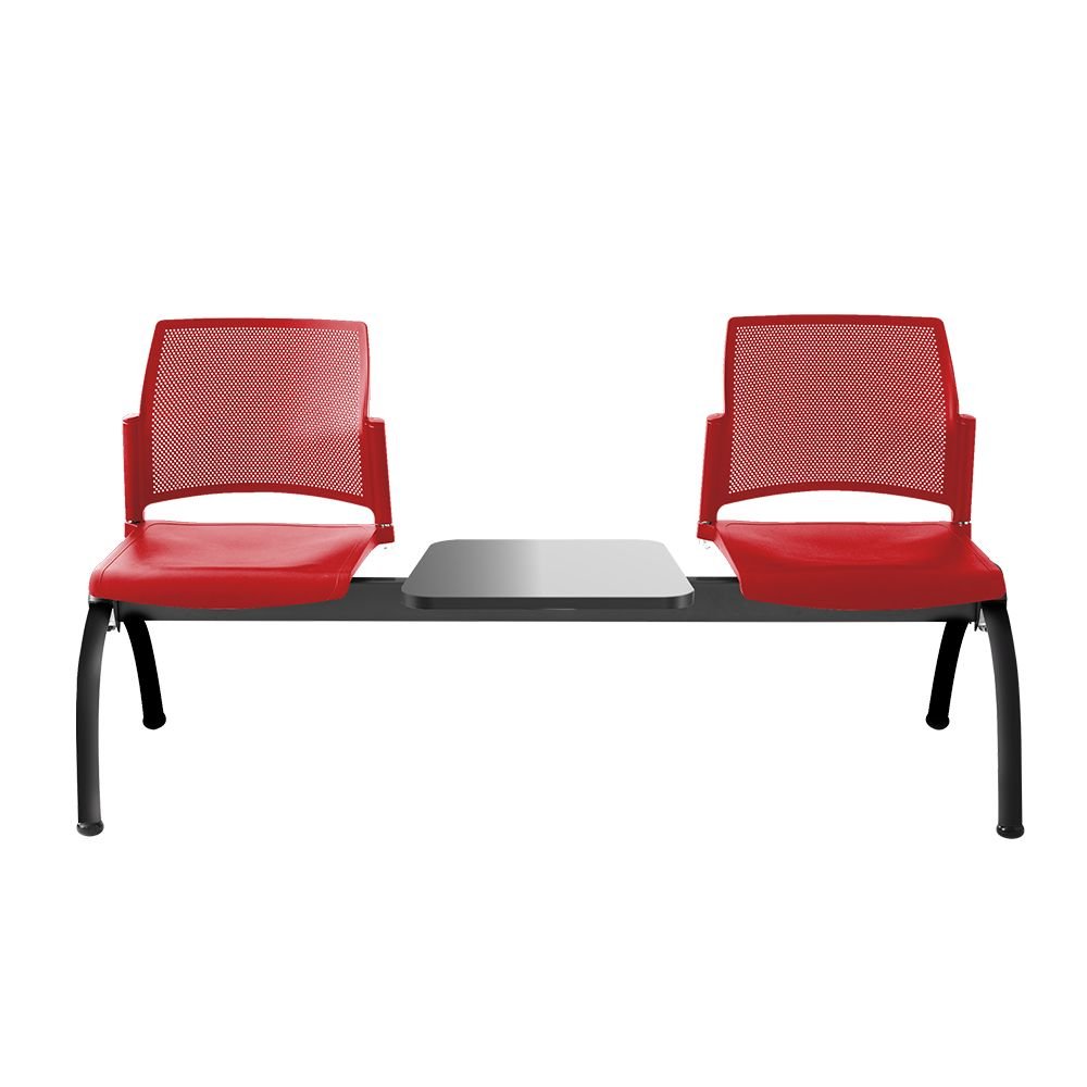 BANCA LABENZE REPLAY 108-6003M | Banca Lugar Público Sala de Espera Aeropuerto Hospital | 2 Plazas Mesa Multiperforado 4 Patas Tubular | Varios Colores | Polipropileno Acero Pintado | Interior - 108-6003M - Labenze - NOGAL BEAT -