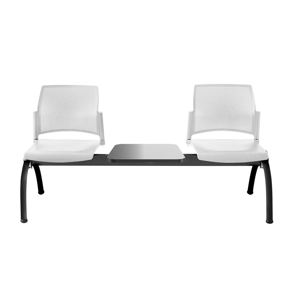 BANCA LABENZE REPLAY 108-6003M | Banca Lugar Público Sala de Espera Aeropuerto Hospital | 2 Plazas Mesa Multiperforado 4 Patas Tubular | Varios Colores | Polipropileno Acero Pintado | Interior - 108-6003M - Labenze - NOGAL BEAT -