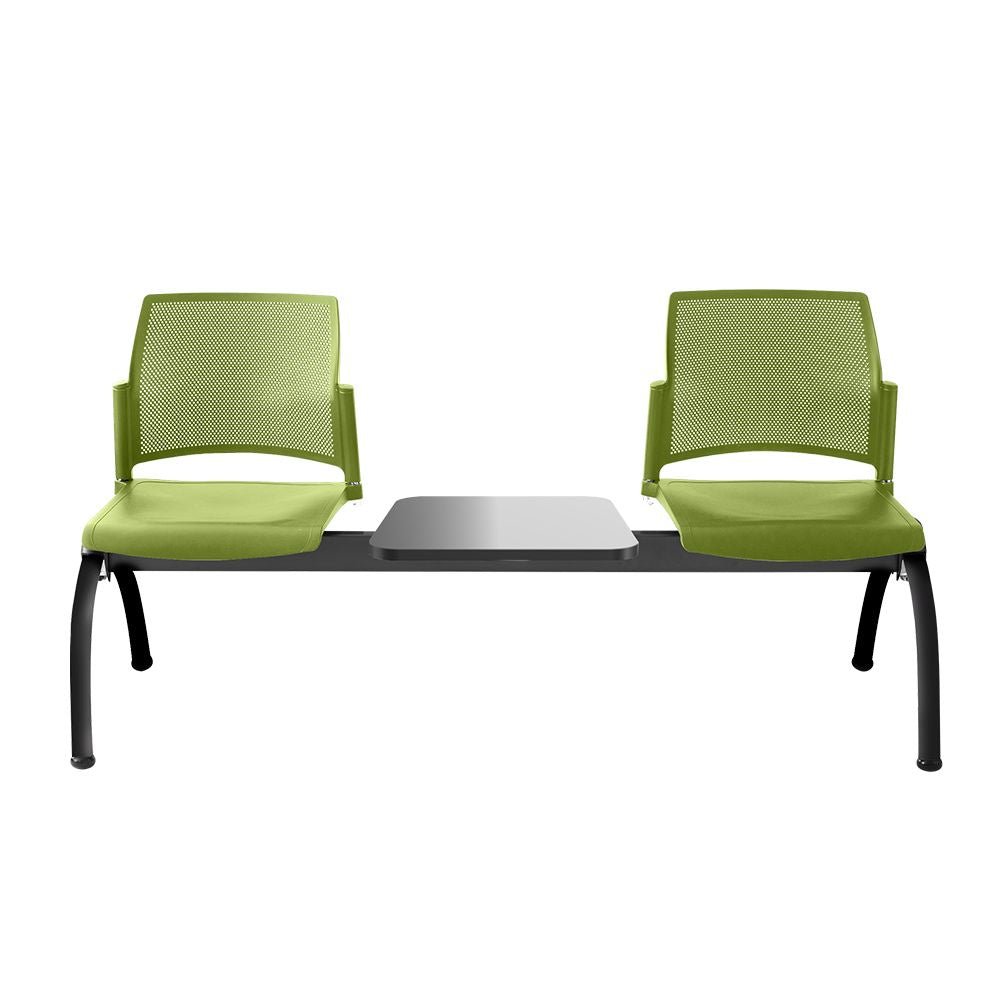 BANCA LABENZE REPLAY 108-6003M | Banca Lugar Público Sala de Espera Aeropuerto Hospital | 2 Plazas Mesa Multiperforado 4 Patas Tubular | Varios Colores | Polipropileno Acero Pintado | Interior - 108-6003M - Labenze - NOGAL BEAT -
