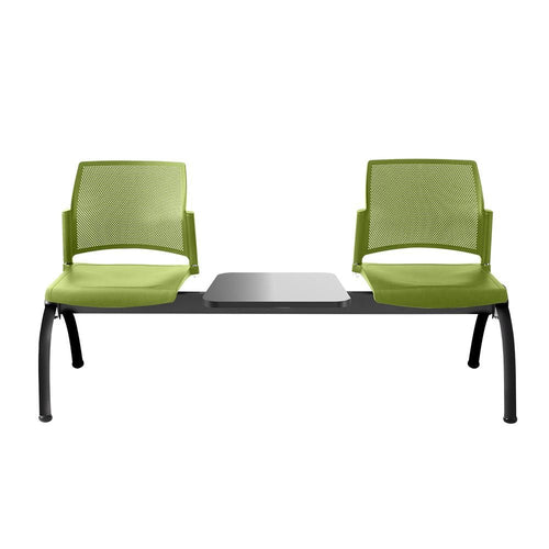 BANCA LABENZE REPLAY 108-6003M | Banca Lugar Público Sala de Espera Aeropuerto Hospital | 2 Plazas Mesa Multiperforado 4 Patas Tubular | Varios Colores | Polipropileno Acero Pintado | Interior - 108-6003M - Labenze - NOGAL BEAT -