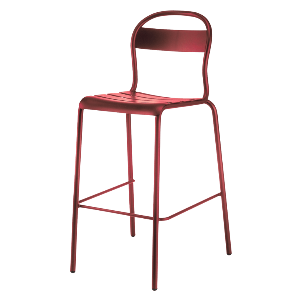 Banco Alto para Barra Resistente a Rayos UV - COLOS STECCA 5 - Varios Colores - para Ambiente Salino - STECCA 5 - Colos - NOGAL BEAT - Bancos