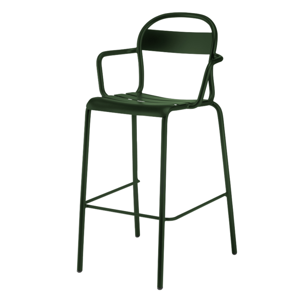 Banco Alto para Terraza Resistente a Rayos UV - COLOS STECCA 6 - Varios Colores - para Ambiente Salino - STECCA 6 - Colos - NOGAL BEAT - Bancos