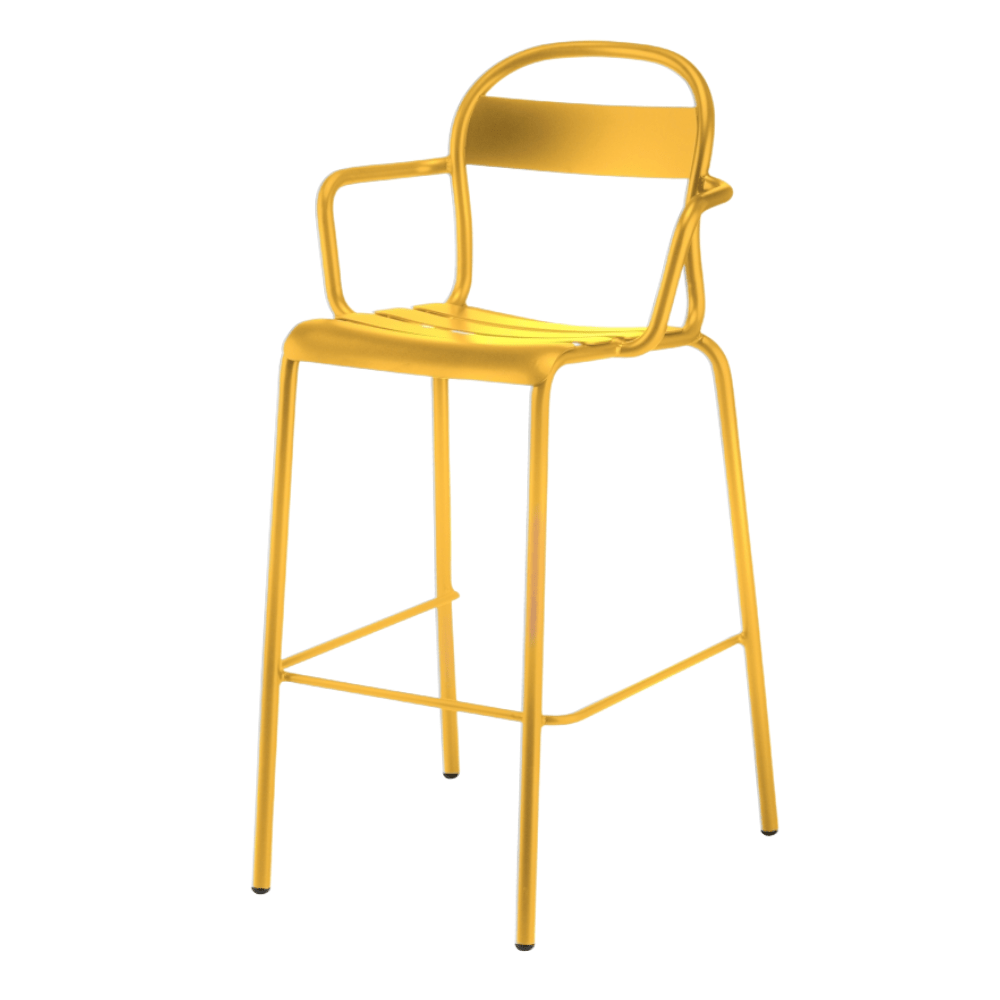 Banco Alto para Terraza Resistente a Rayos UV - COLOS STECCA 6 - Varios Colores - para Ambiente Salino - STECCA 6 - Colos - NOGAL BEAT - Bancos