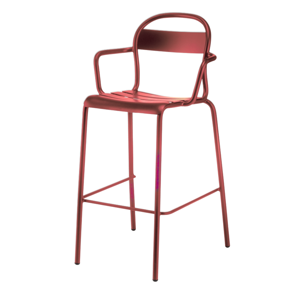 Banco Alto para Terraza Resistente a Rayos UV - COLOS STECCA 6 - Varios Colores - para Ambiente Salino - STECCA 6 - Colos - NOGAL BEAT - Bancos