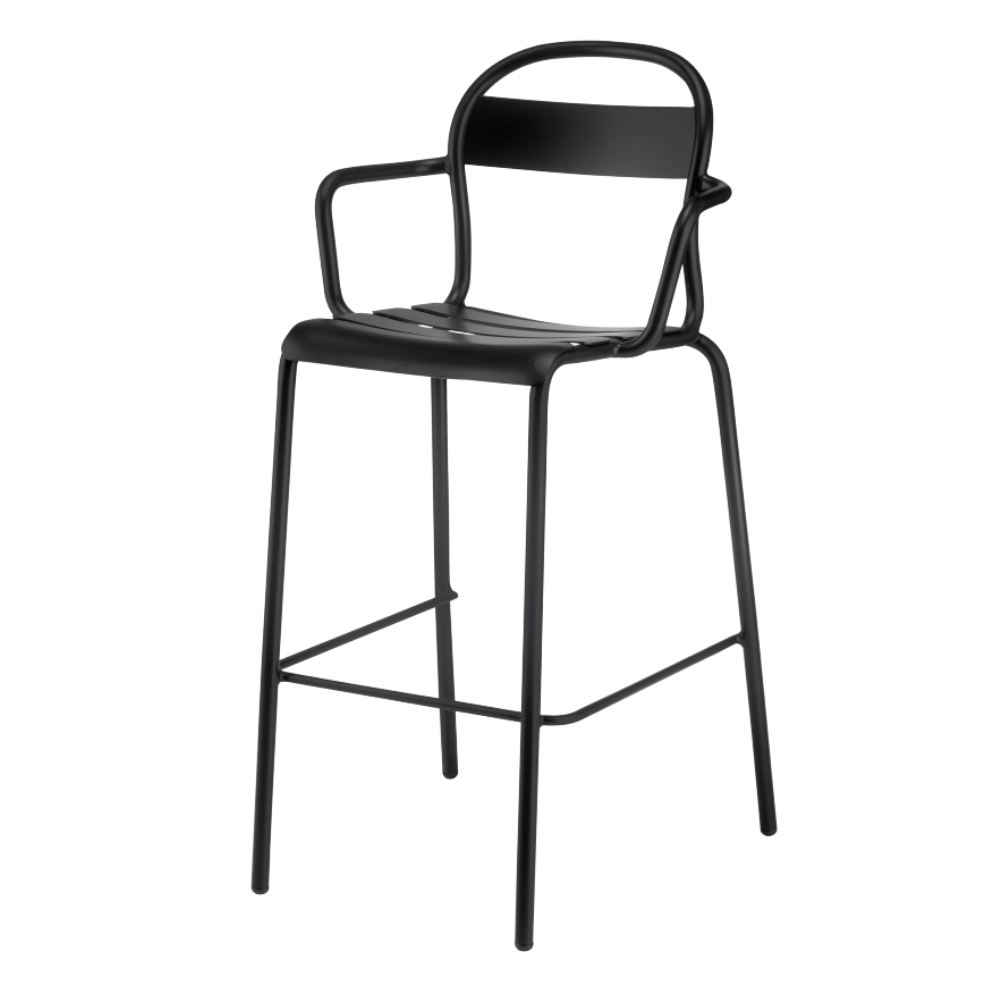 Banco Alto para Terraza Resistente a Rayos UV - COLOS STECCA 6 - Varios Colores - para Ambiente Salino - STECCA 6 - Colos - NOGAL BEAT - Bancos