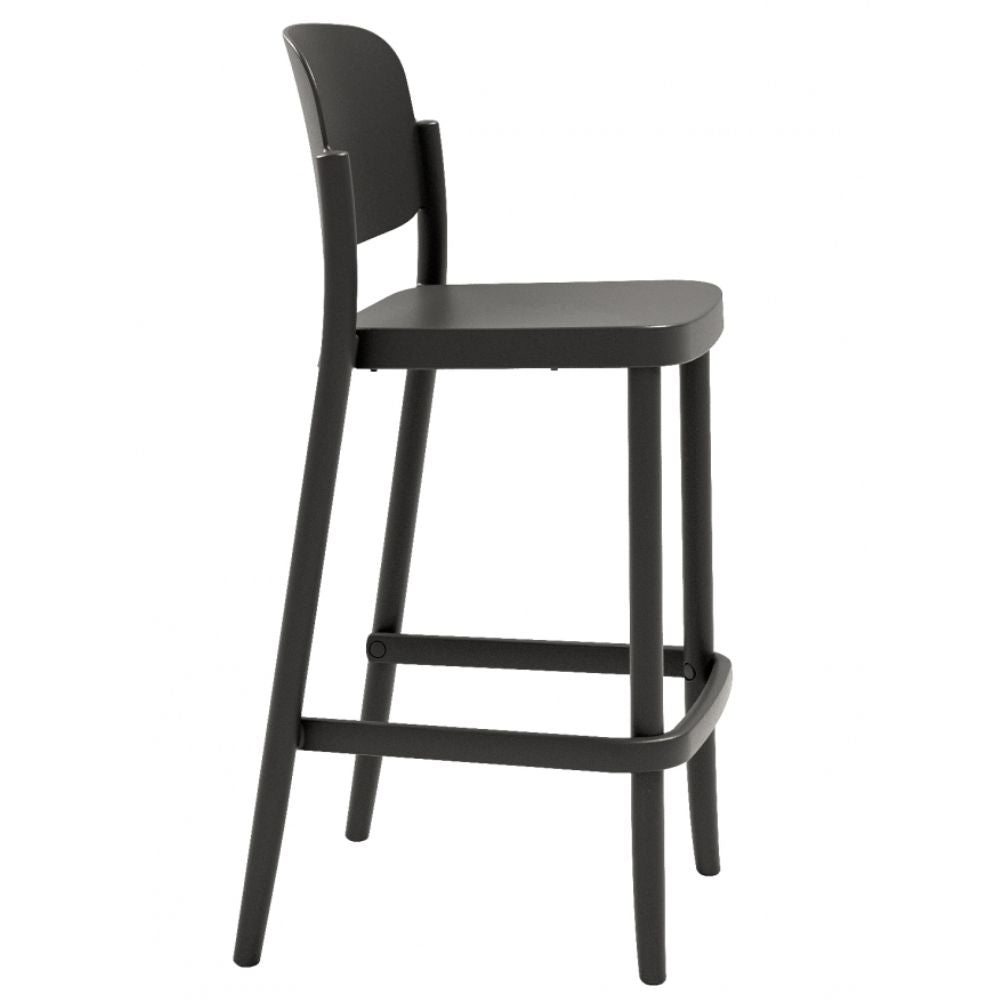 BANCO COLOS PIAZZA 3A | Banco Alto para Barra Libre Bar Hotel Restaurante | 75 cm | Diseño Vintage Minimalista | Resistente Rayos UV | Interior + Exterior - PIAZZA 3A - Colos - NOGAL BEAT - Bancos