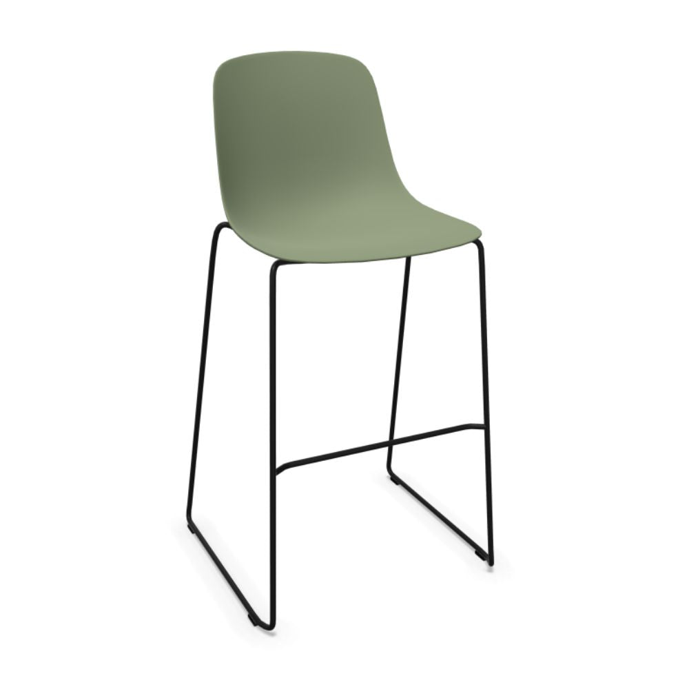 Banco INFINITI PURE LOOP MONO | Banco Bar | Trineo | Varios Colores | Carcasa Polipropileno | Interior Exterior - 113-5902H-VRD - Infiniti - NOGAL BEAT - Bancos