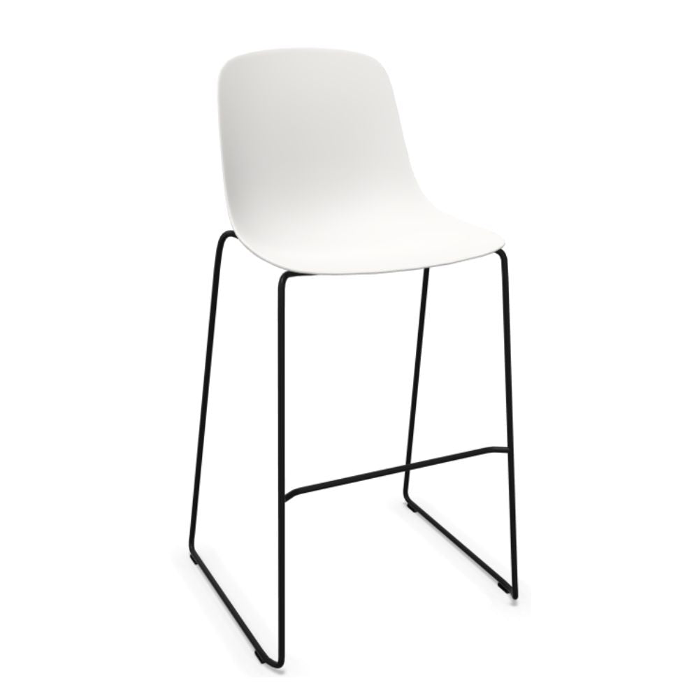 Banco INFINITI PURE LOOP MONO | Banco Bar | Trineo | Varios Colores | Carcasa Polipropileno | Interior Exterior - 113-5902H-BCO - Infiniti - NOGAL BEAT - Bancos