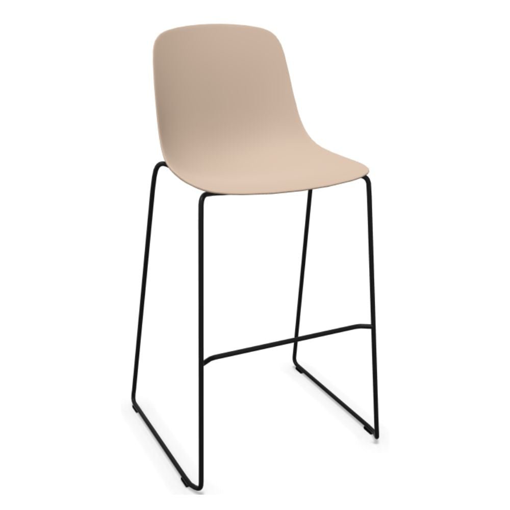 Banco INFINITI PURE LOOP MONO | Banco Bar | Trineo | Varios Colores | Carcasa Polipropileno | Interior Exterior - 113-5902H-SND - Infiniti - NOGAL BEAT - Bancos