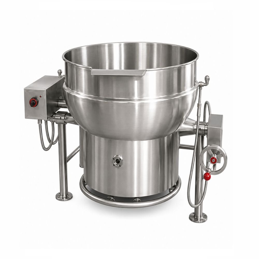 Marmita Madipsa M60GV de volteo a gas, 60 litros, acero inoxidable 304, para cocina industrial, restaurantes, comedores y hospitales
