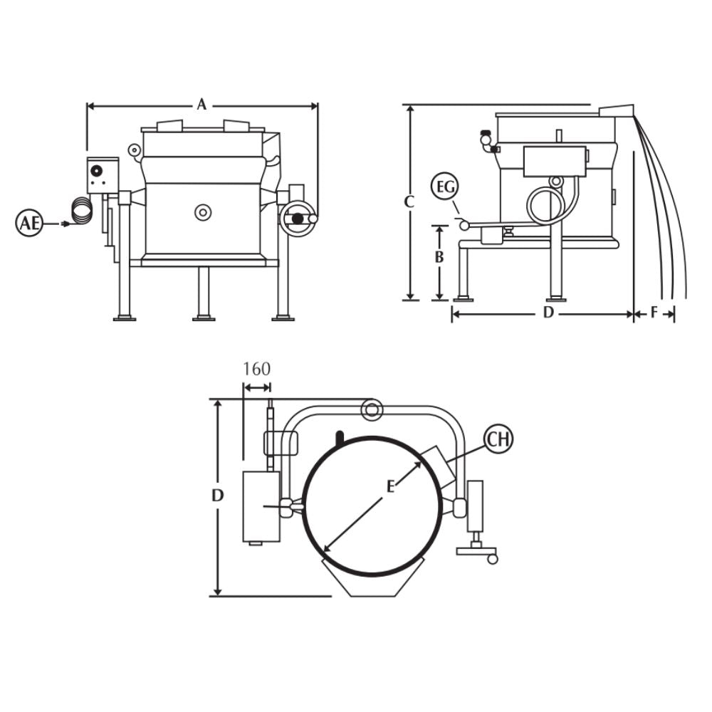 MARMITA MADIPSA M60GV | Marmita de Volteo a Gas | Capacidad 60 Litros | Cocina Industrial