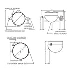 MARMITA MADIPSA M625VV | Marmita de Volteo a Vapor | Capacidad 625 Litros | Cocina Industrial
