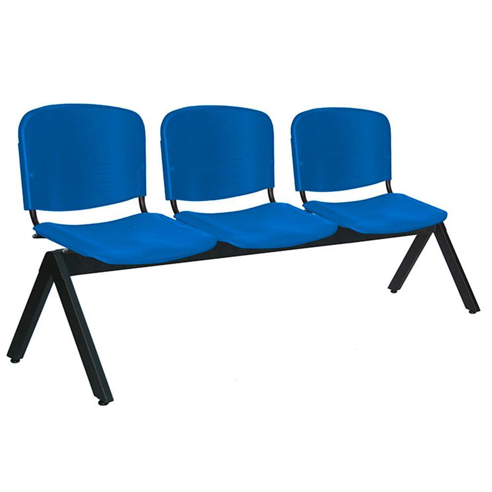 Offiho Banca Ellitico Ohr-2600-3P 3 Asientos Polipropileno Base 4 Puntas Acero Tubular Uso Interior - OHR-2600-3P - OFFIHO - NOGAL BEAT - Banca