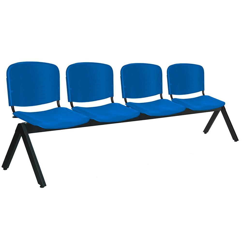 Offiho Banca Ellitico Ohr-2600-4P 4 Asientos Polipropileno Base 4 Puntas Acero Tubular Uso Interior - OHR-2600-4P - OFFIHO - NOGAL BEAT - Banca