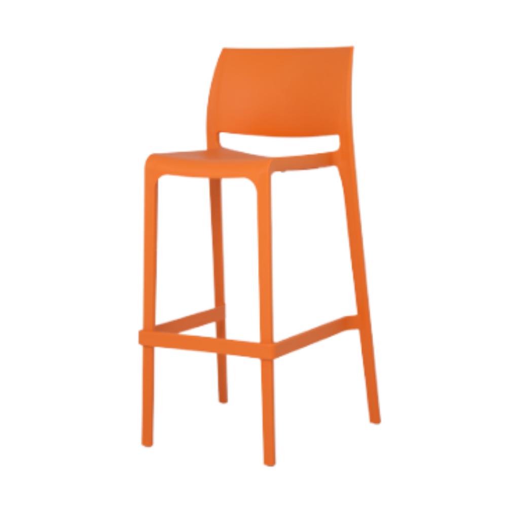 BANCO OFFIHO Sensilla OHV-7211B | Banco Alto Barra Restaurante | Resistente Rayos UV | Polipropileno | Interior + Exterior | Resistente Intemperie Rayos UV Ambiente Salino Bar Cafeteria Colorido Playa Aire Libre Terraza Con Respaldo