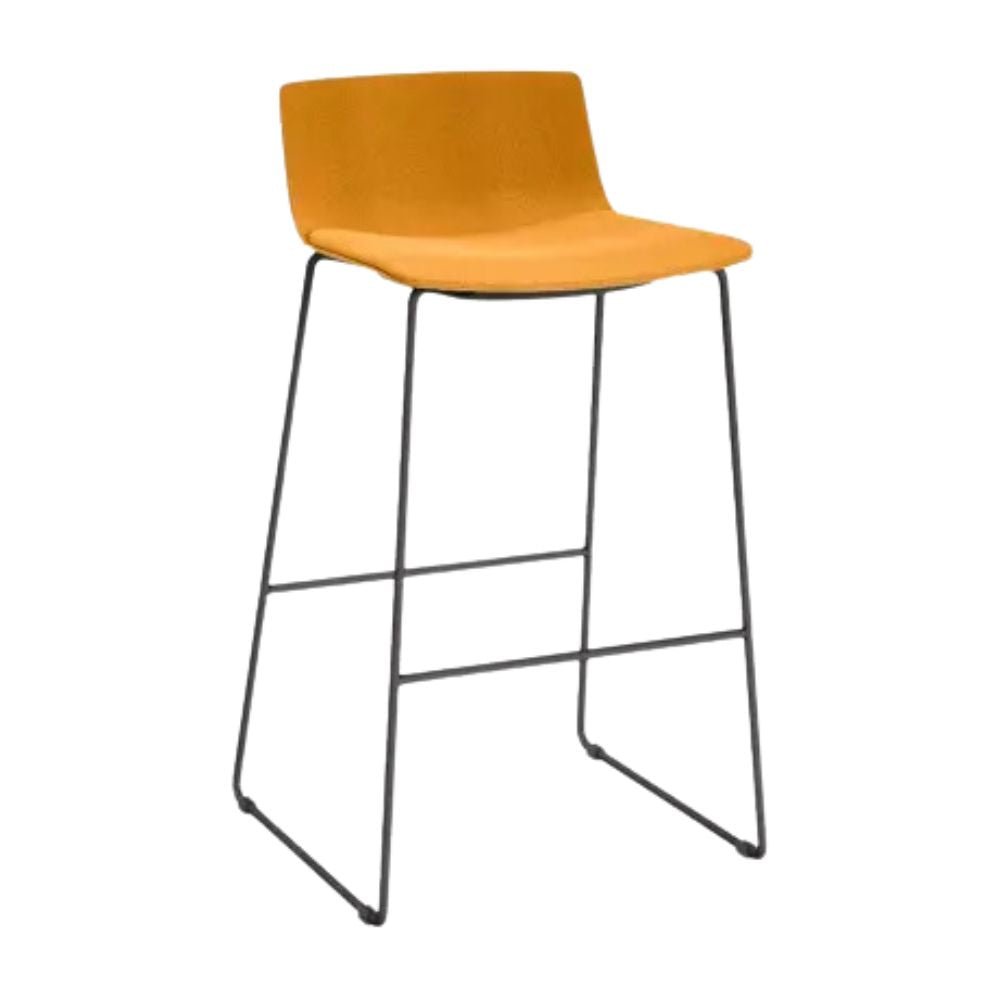 TABURETE RESOL SKIN PATIN FULLY UPHOLSTERED | Taburete Ocasional para Comedor | 73 cm | Inyectado en Polipropileno | Tapizado Estructura de Acero | Interior - 85982 + 62057 - Resol - NOGAL BEAT - Taburete