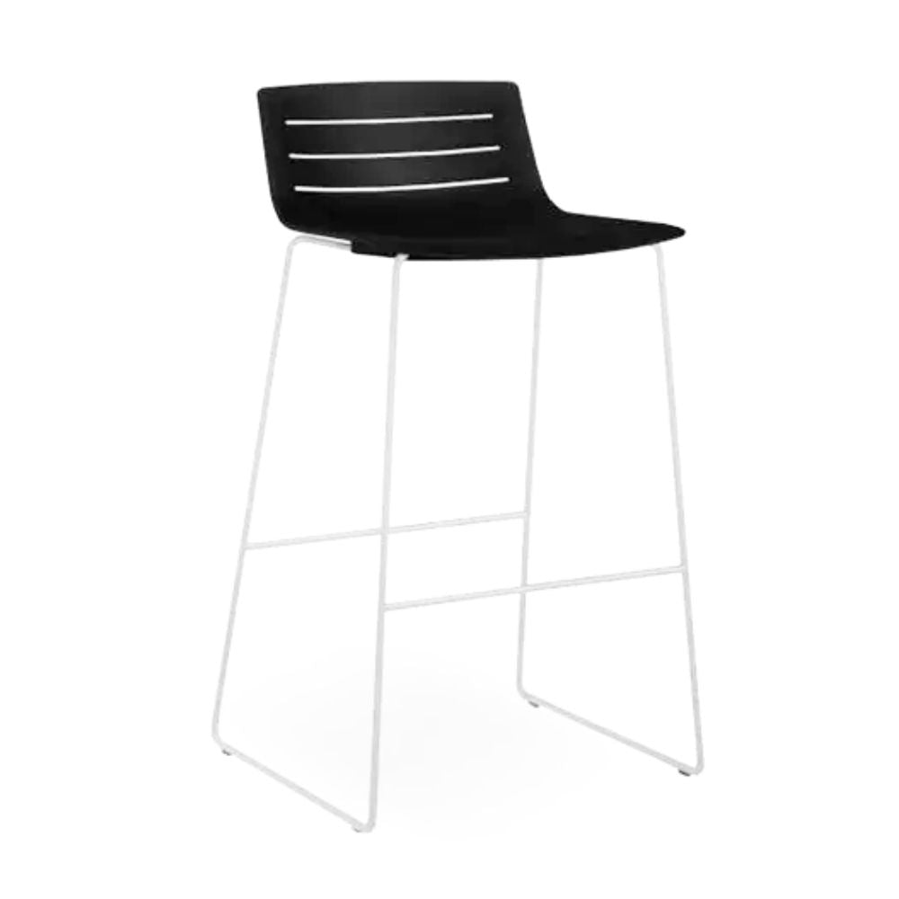 TABURETE RESOL SKIN PATIN | Taburete Ocasional para Barra | 73 cm | Inyección PP Fibra de Vidrio | Estructura Acero Pintado | Interior - 03475 - Resol - NOGAL BEAT - Bancos