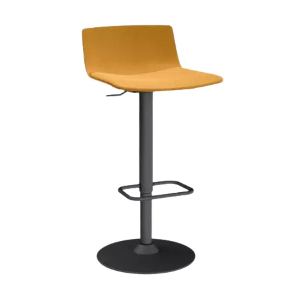 TABURETE RESOL SKIN PIE CENTRAL FULLY UPHOLSTERED | Taburete Ocasional para Comedor | 77 cm | Inyectado en Polipropileno | Tapizado Pie de Acero | Interior - 85983 + 62057 - Resol - NOGAL BEAT - Taburete